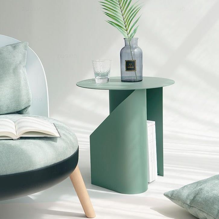 Patricia Metal Pedestal End Table with Storage