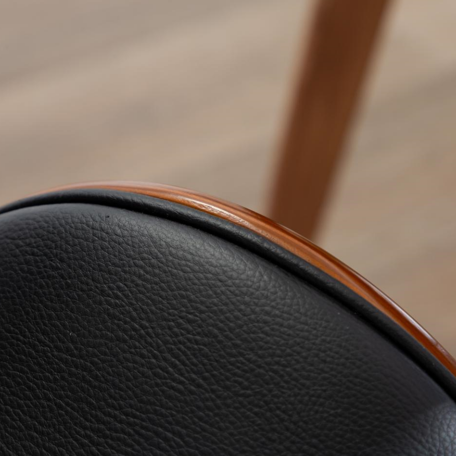 Natasha Nordic Dining Chair With Leather Cushion (Set of 2)