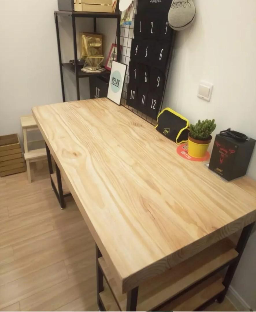 HANNAH Modern Industrial Solid Wood Office Table
