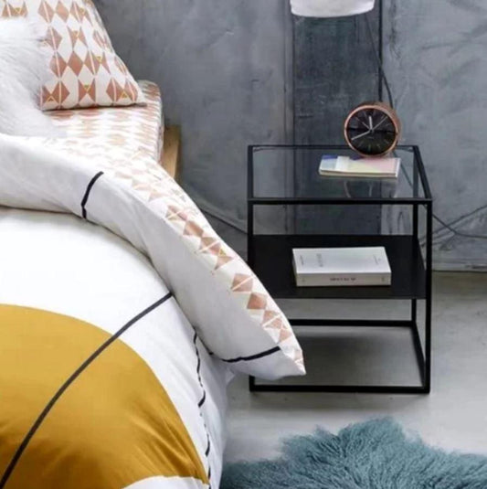 VALERIA Minimalist Wireframe Bedside Table Lamp Table