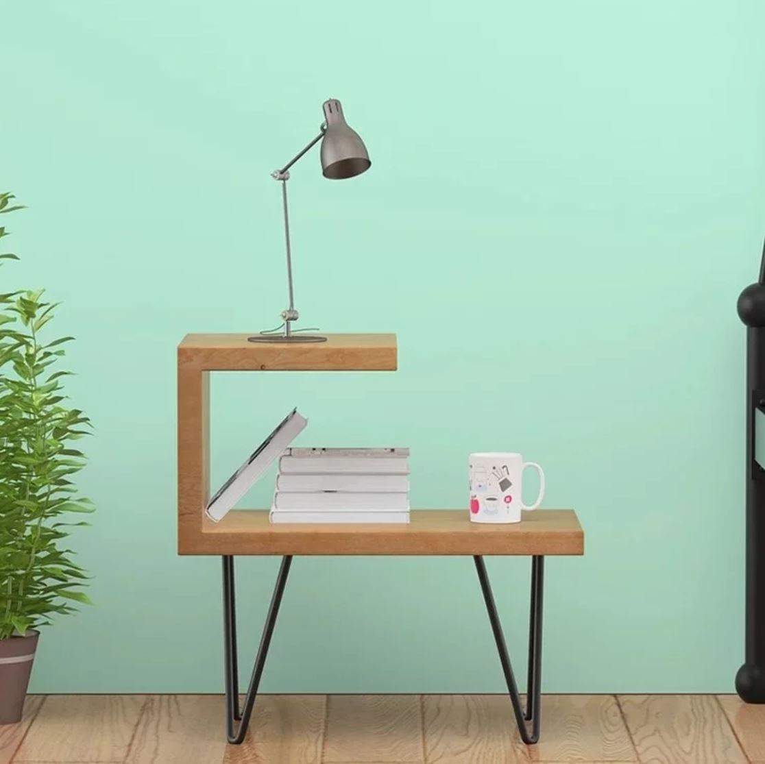 WAREHOUSE SALE ARIEL Modern Industrial Solid Wood Bedside Table ( Special Price $99 )