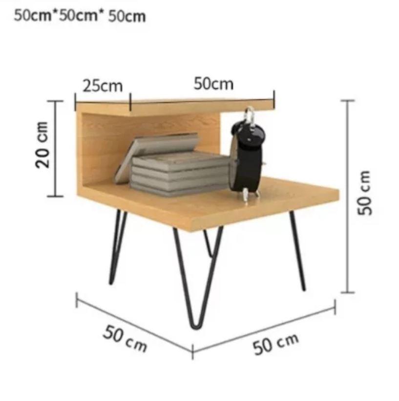 WAREHOUSE SALE ARIEL Modern Industrial Solid Wood Bedside Table ( Special Price $99 )