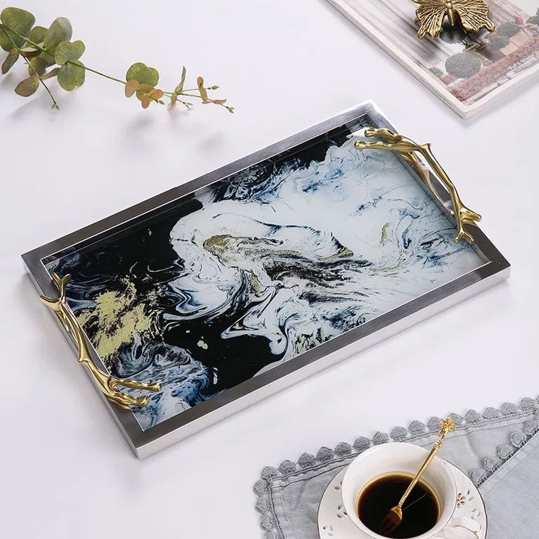 NEPTUNE Nebula Swirl Serving Tray Tea Coffee