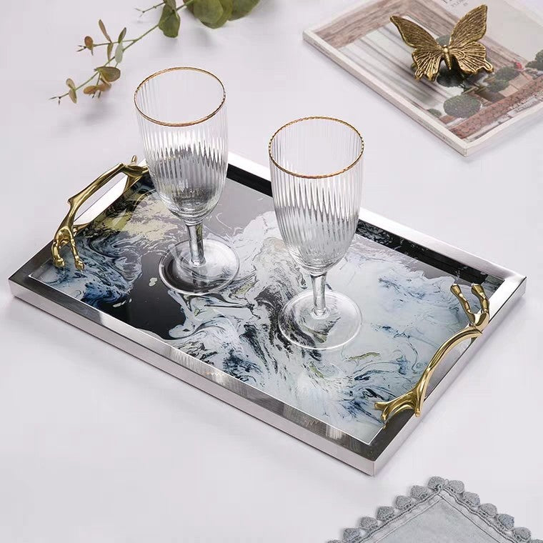 NEPTUNE Nebula Swirl Serving Tray Tea Coffee