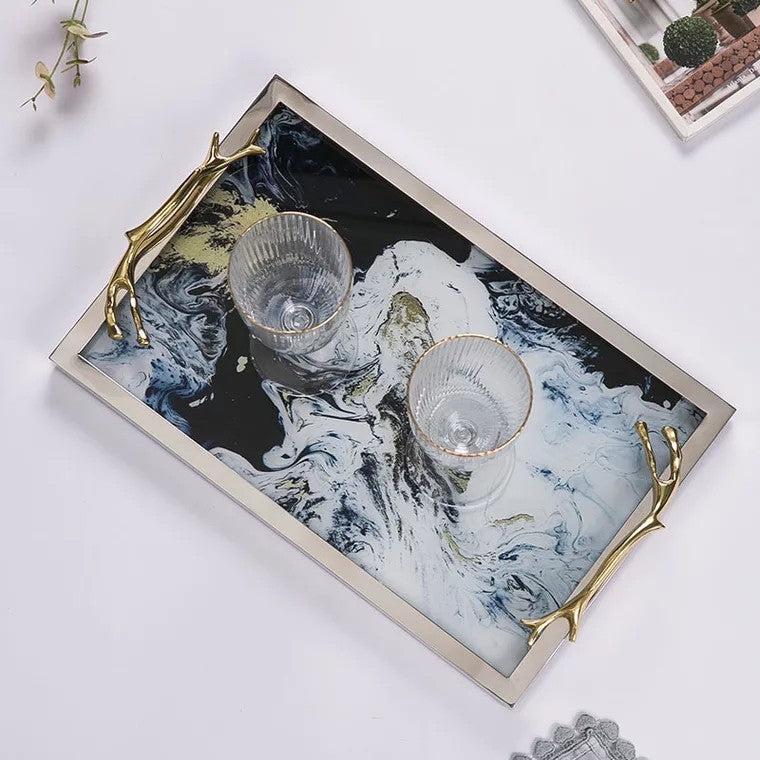 NEPTUNE Nebula Swirl Serving Tray Tea Coffee