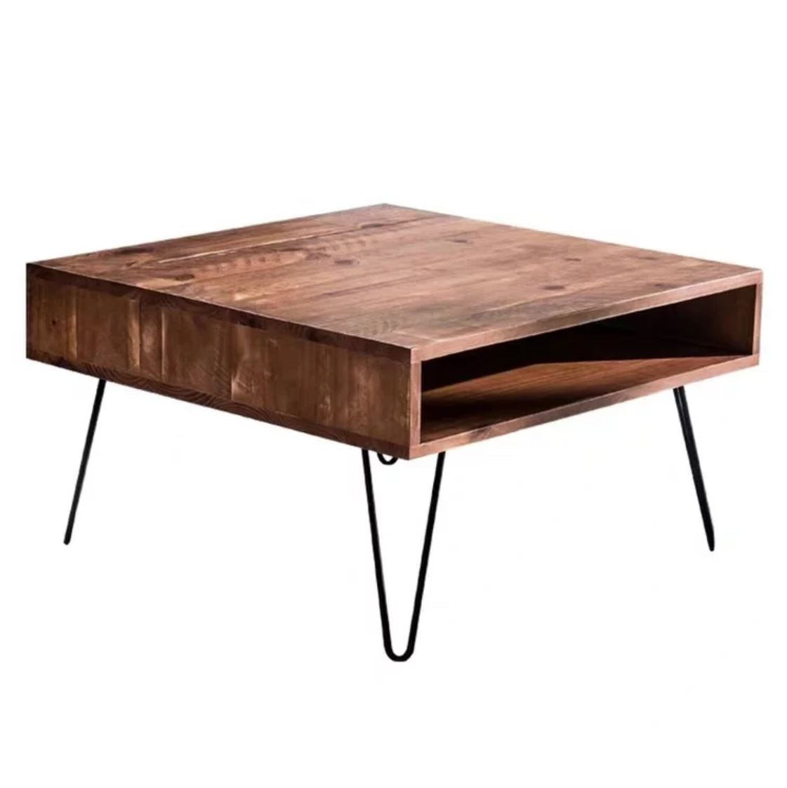 SAGE Modern Rustic Industrial Solid Wood Coffee Table