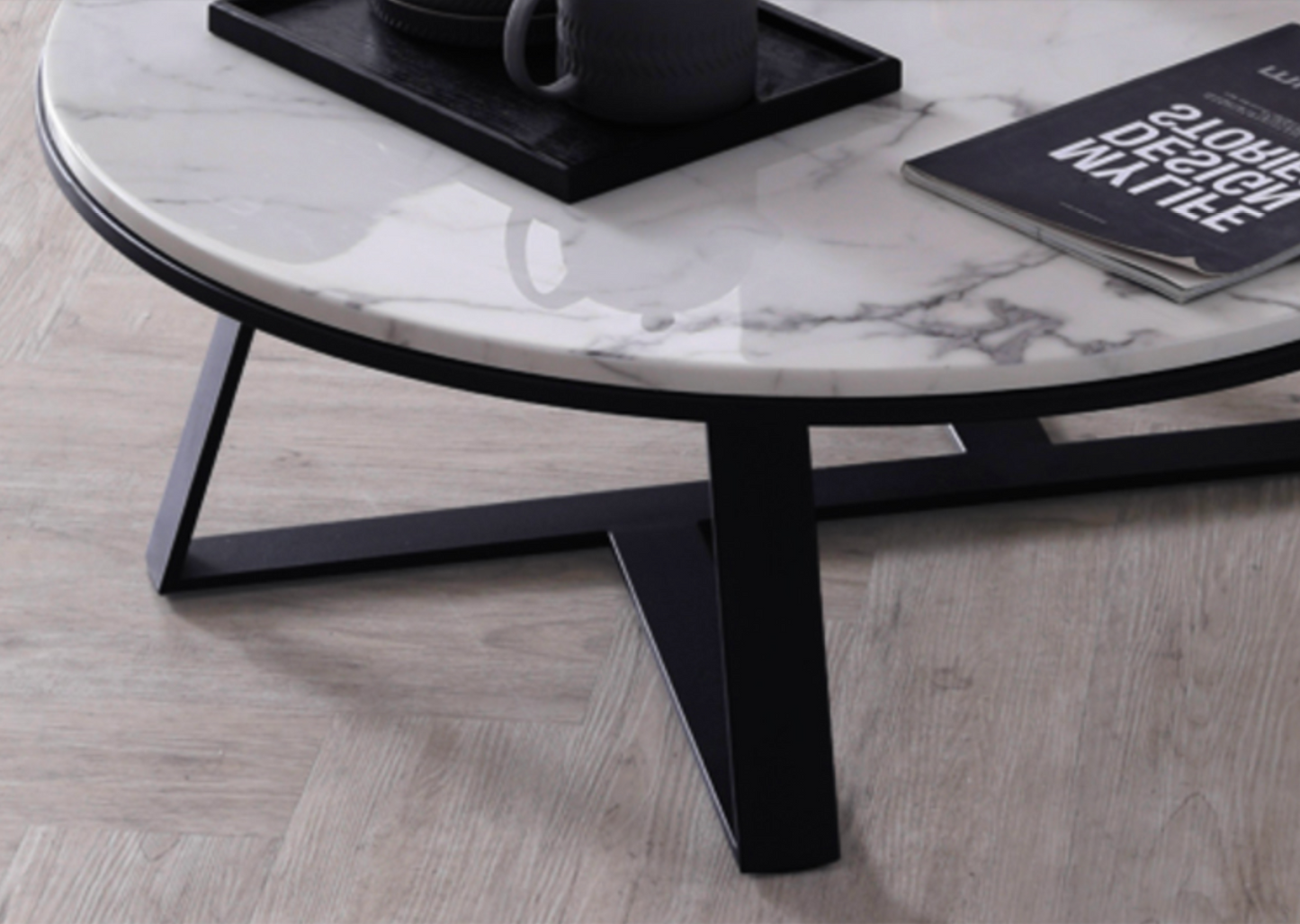 ELEANOR Round Marble Coffee Table Set