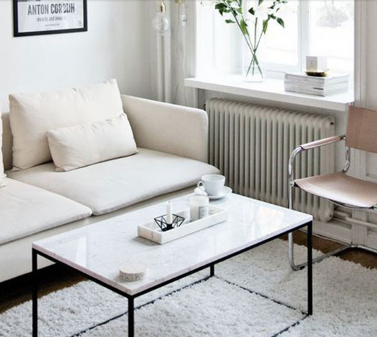 LOTTE Minimalist Wire Frame Modern Marble Coffee Table