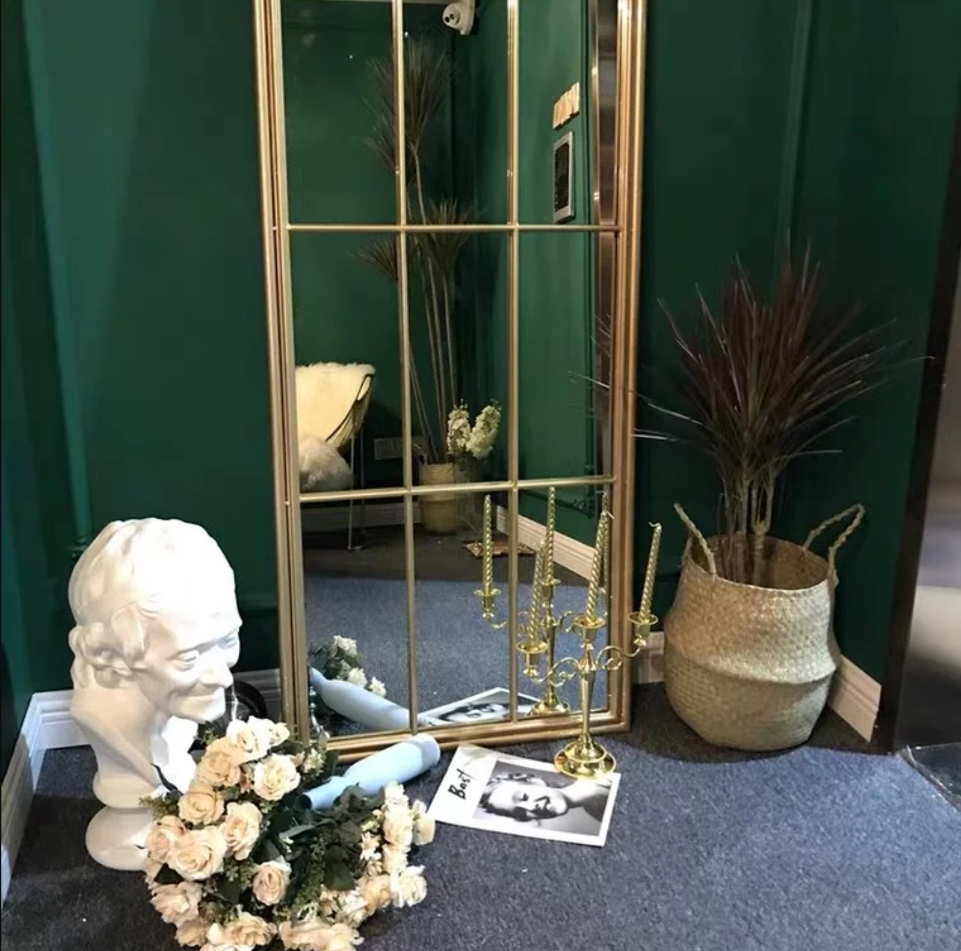 LILIAN Vintage Arched Window Mirror