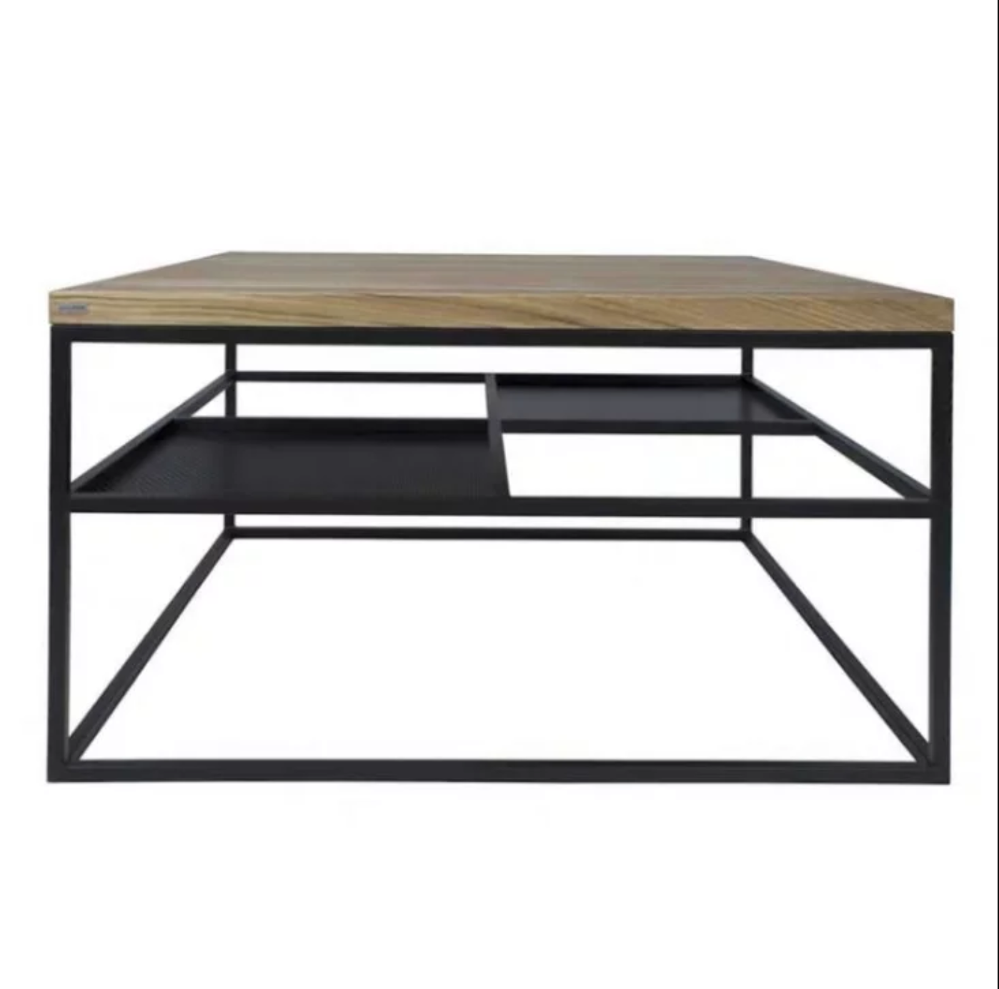 SAVANNAH Modern Industrial Mixed Element Wood Coffee Table