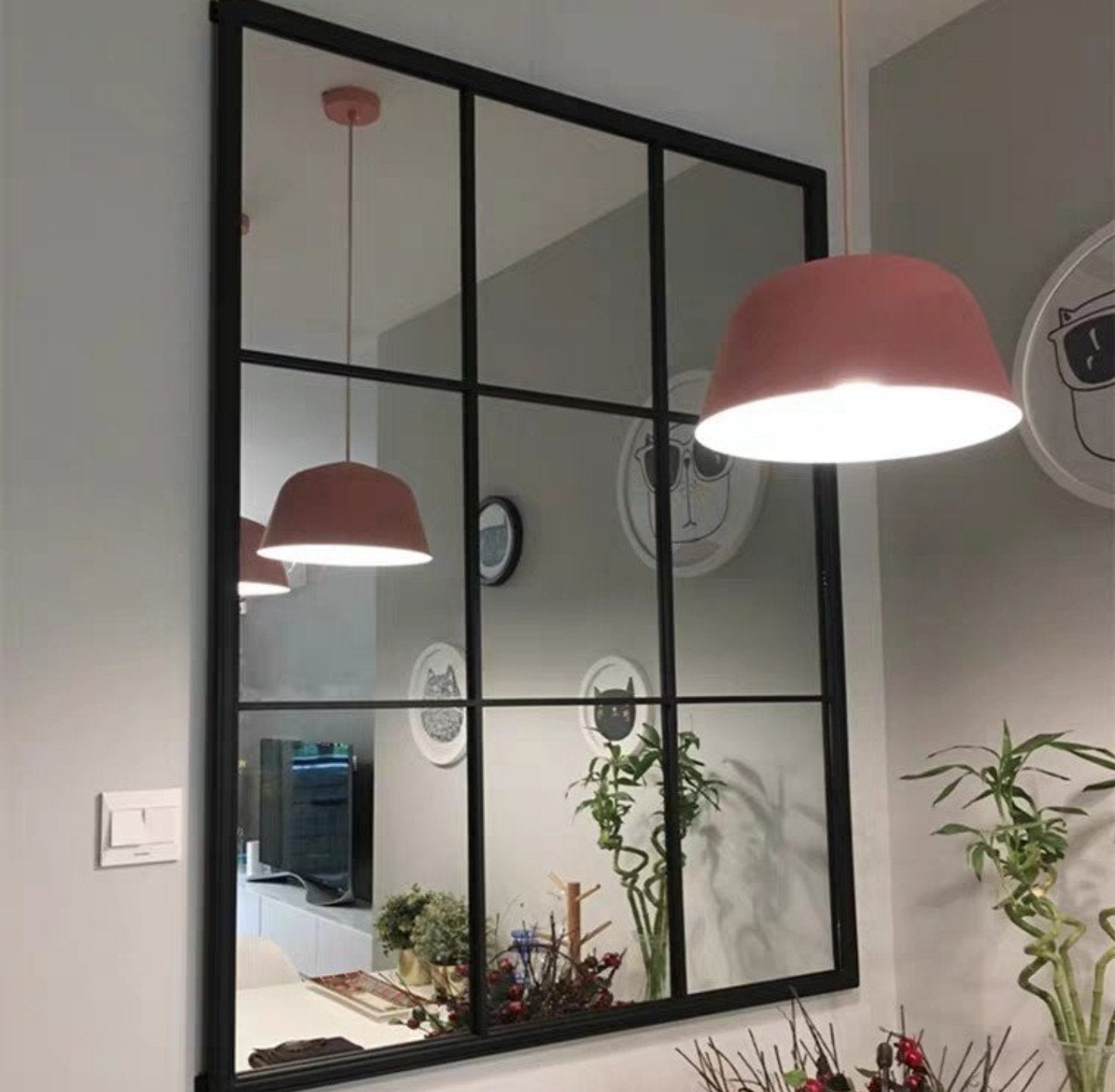 JULIETTE Large Wall Window Grill Mirror
