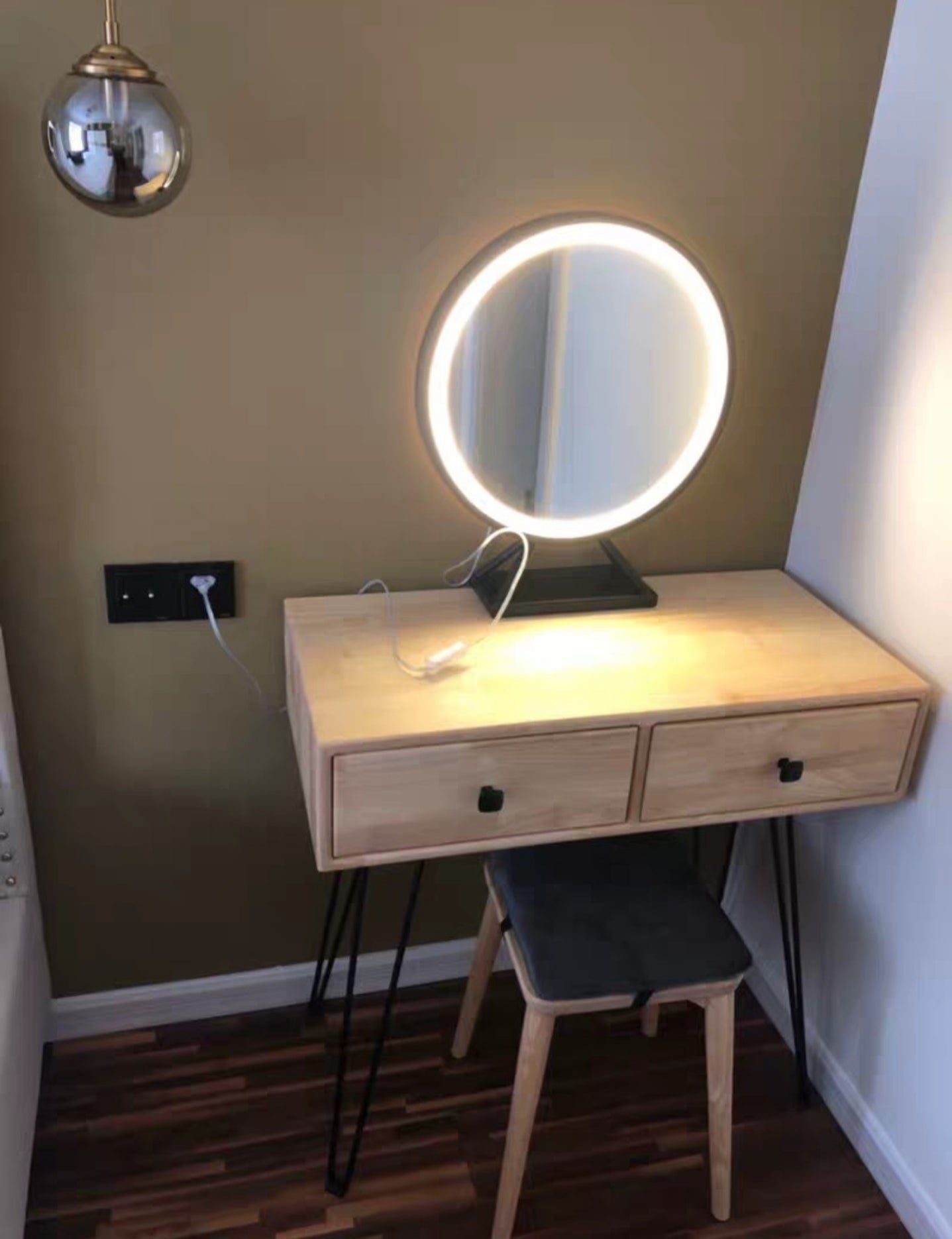 MARLEY Vintage Solid Wood Vanity Table Set