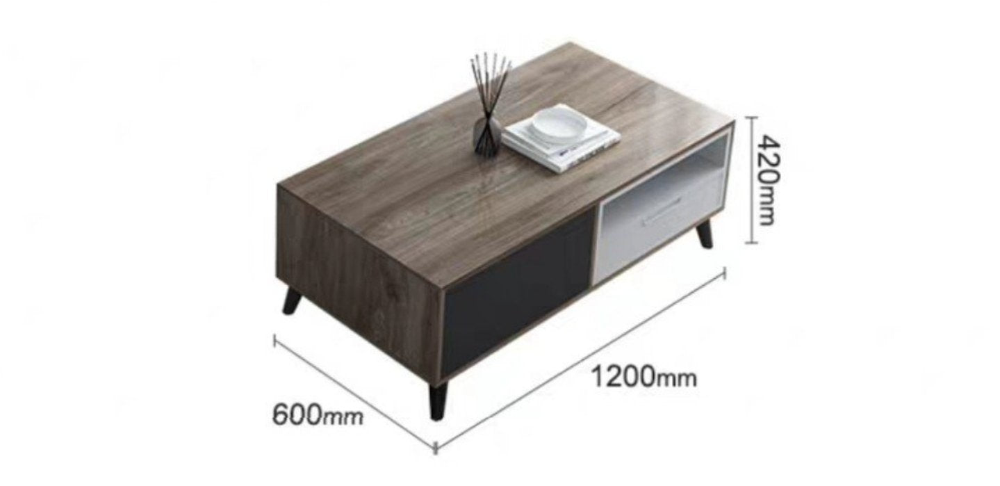 Catalina Industrial Red Oak TV Console / Coffee Table