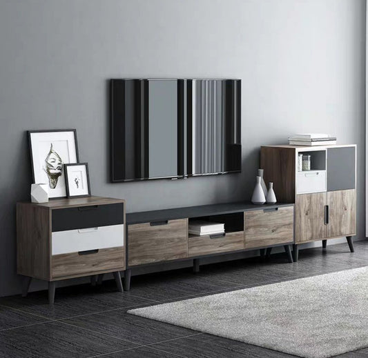 Catalina Industrial Red Oak TV Console / Coffee Table