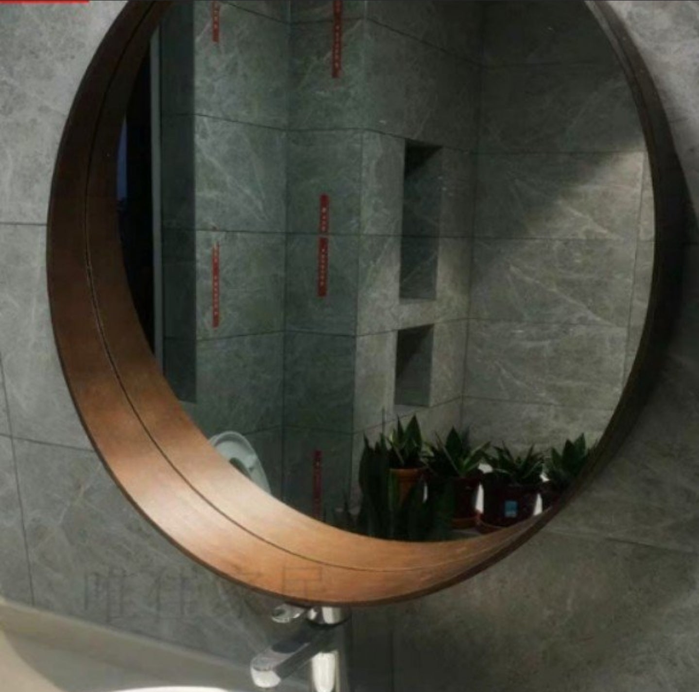 VIOLET Mirror Solid Wood Round Wall Mount Mirror