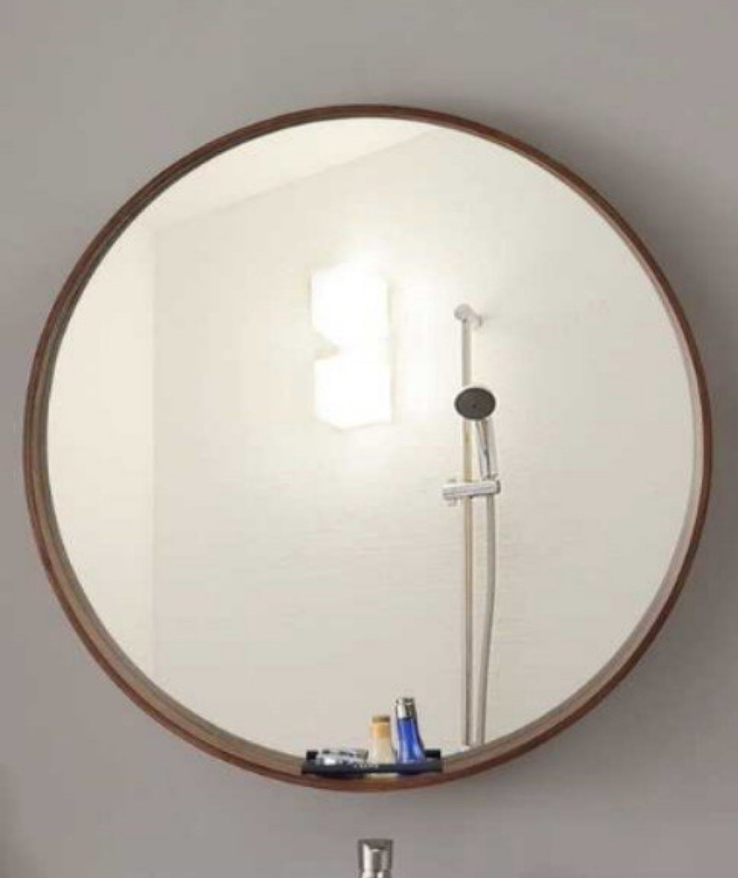 VIOLET Mirror Solid Wood Round Wall Mount Mirror