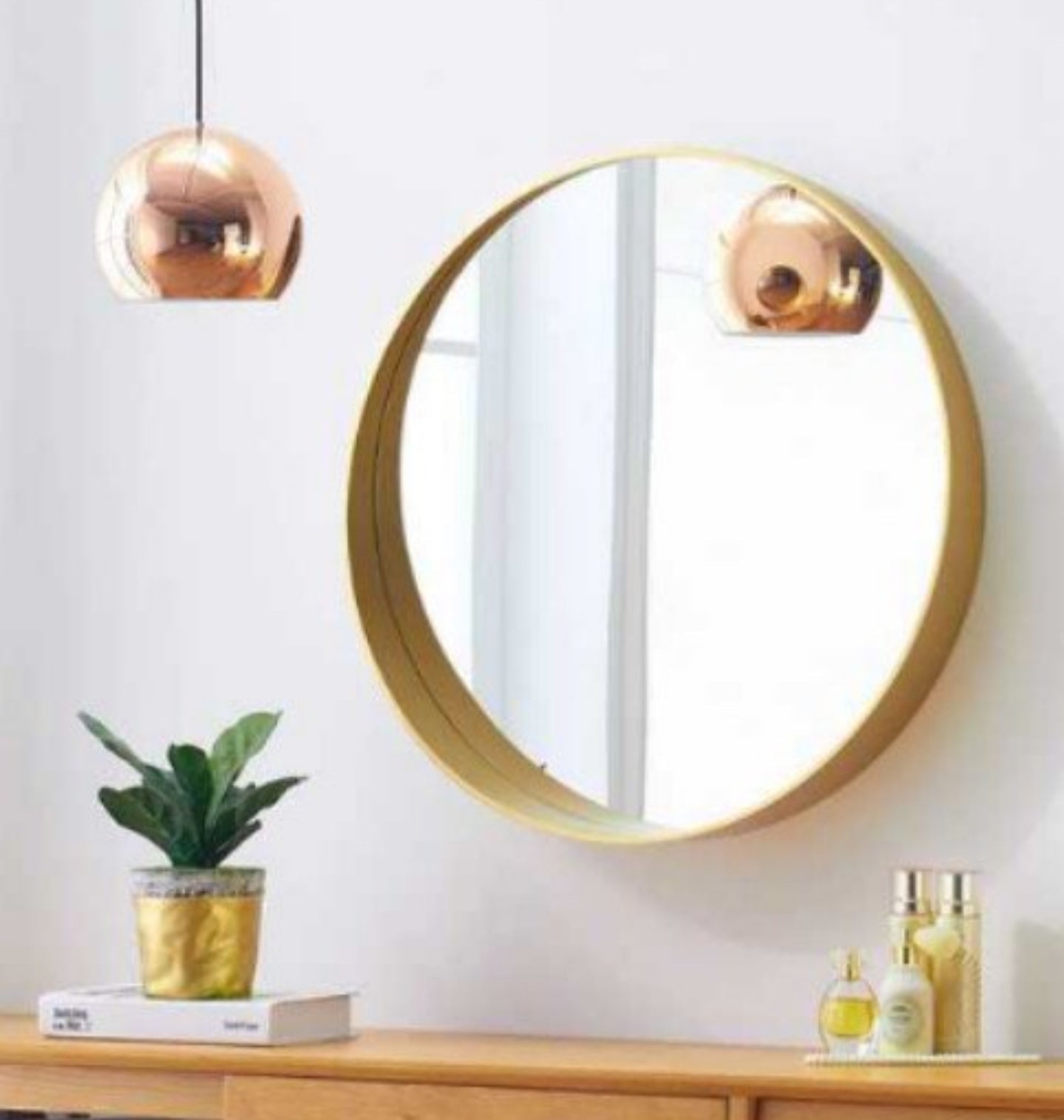 VIOLET Mirror Solid Wood Round Wall Mount Mirror