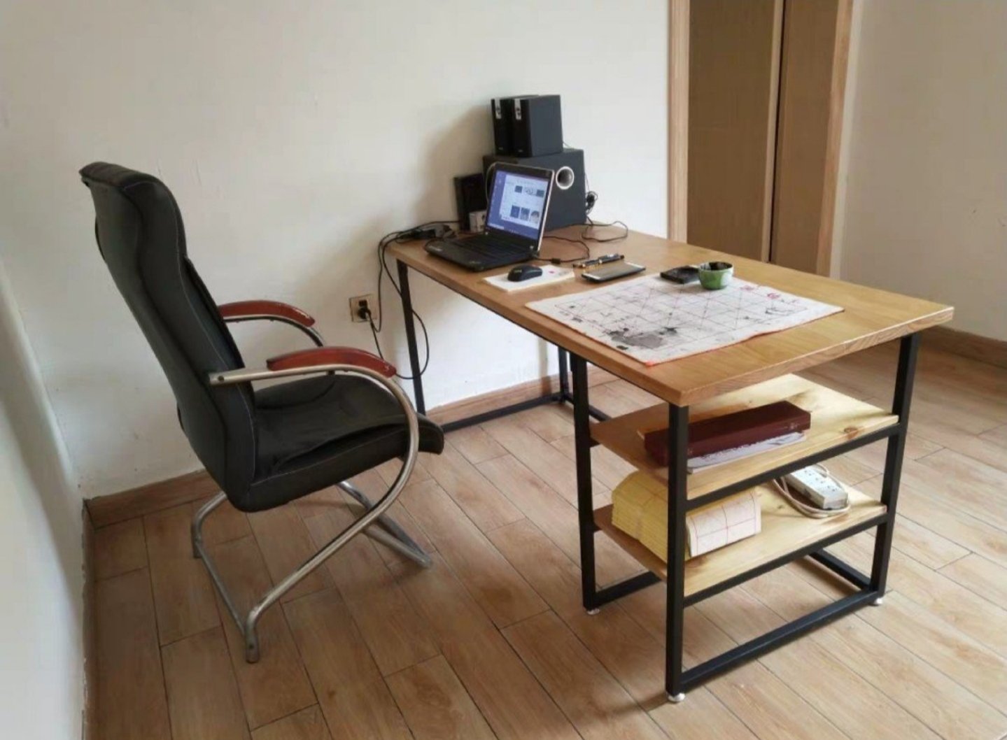 ALANA Industrial Solid Wood Study Table