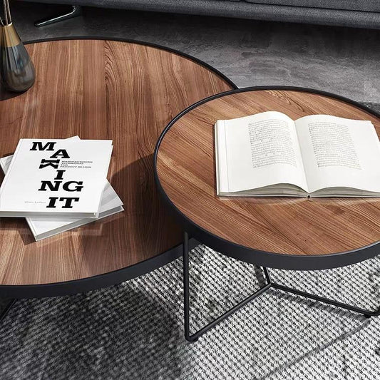 SUMMER Solid Wood Round Nesting Coffee Tables