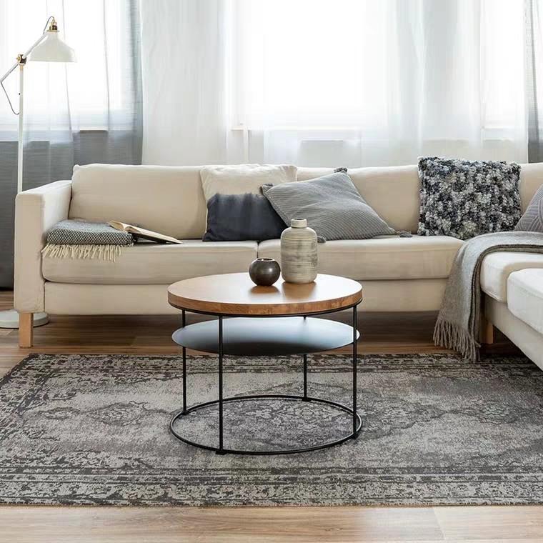 RACHEL Modern Industrial Wireframe Round Coffee Table