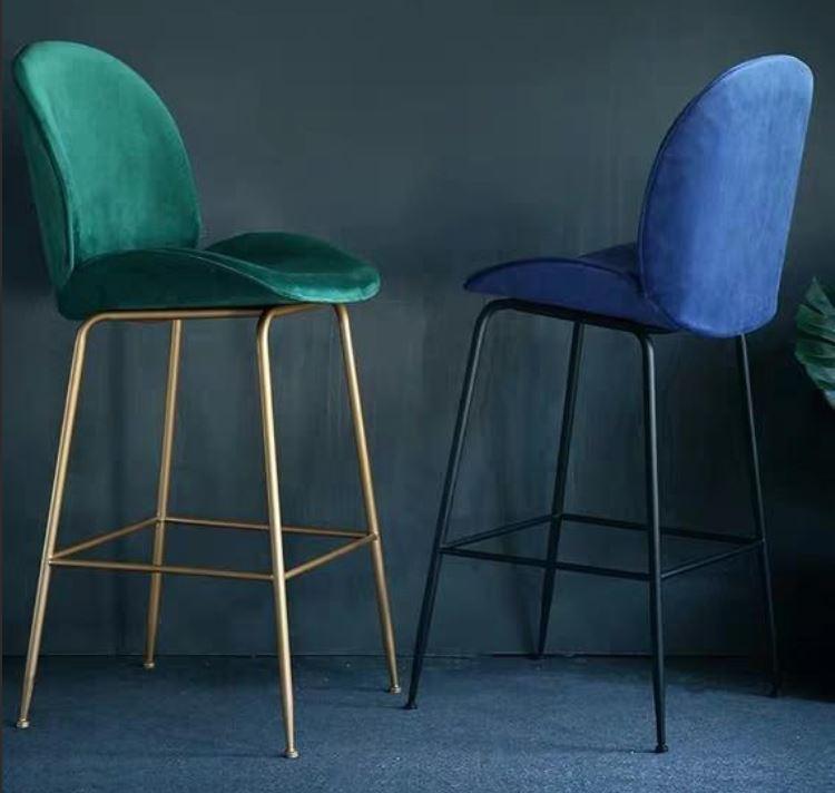 MCKENZIE Velvet Beetle Tall Bar Stool