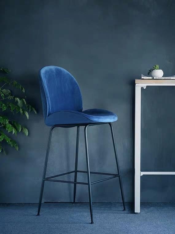 MCKENZIE Velvet Beetle Tall Bar Stool