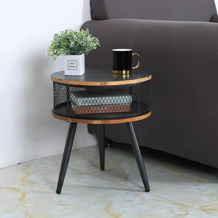 AMAYA Industrial Mesh Round Side Table