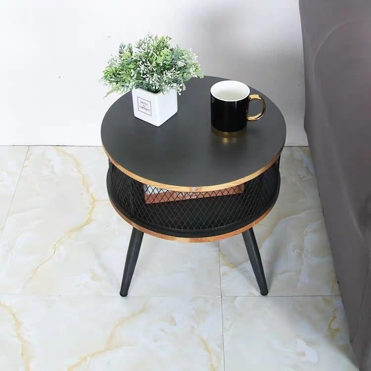 AMAYA Industrial Mesh Round Side Table