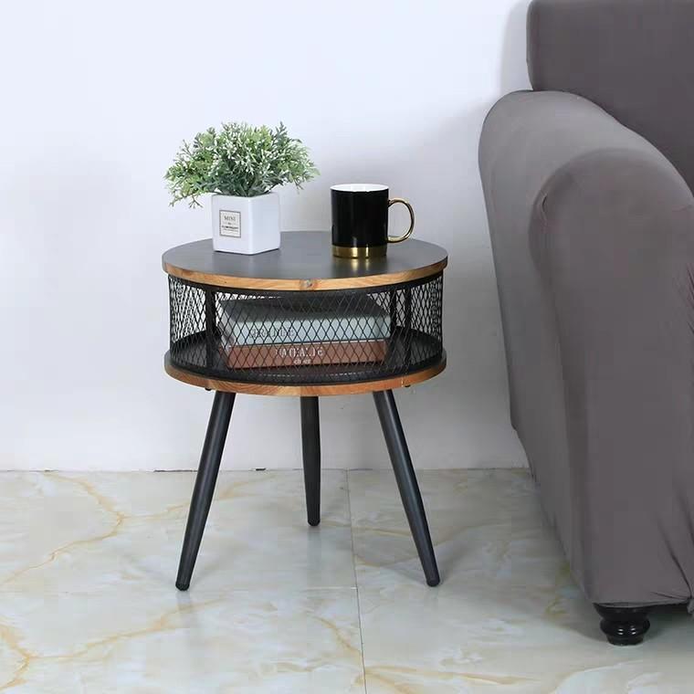 AMAYA Industrial Mesh Round Side Table