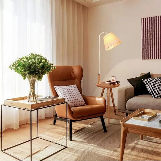 ZARA Solid Wood Standing Lamp Side Table Bedside