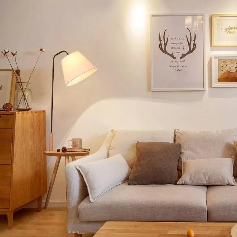 ZARA Solid Wood Standing Lamp Side Table Bedside