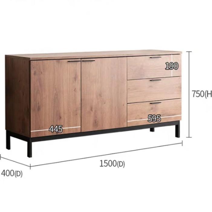 CLARA Industrial Solid Oak Sideboard Buffet