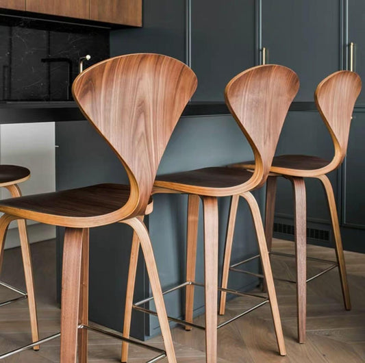 ELSIE Postmodern Walnut Dining / Bar Chair