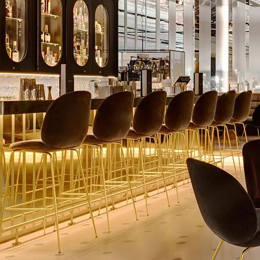 MCKENZIE Velvet Beetle Tall Bar Stool