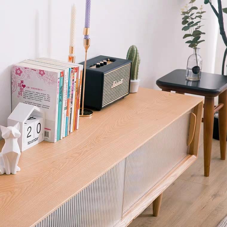 AUBREE Rustic Solid Wood TV Console