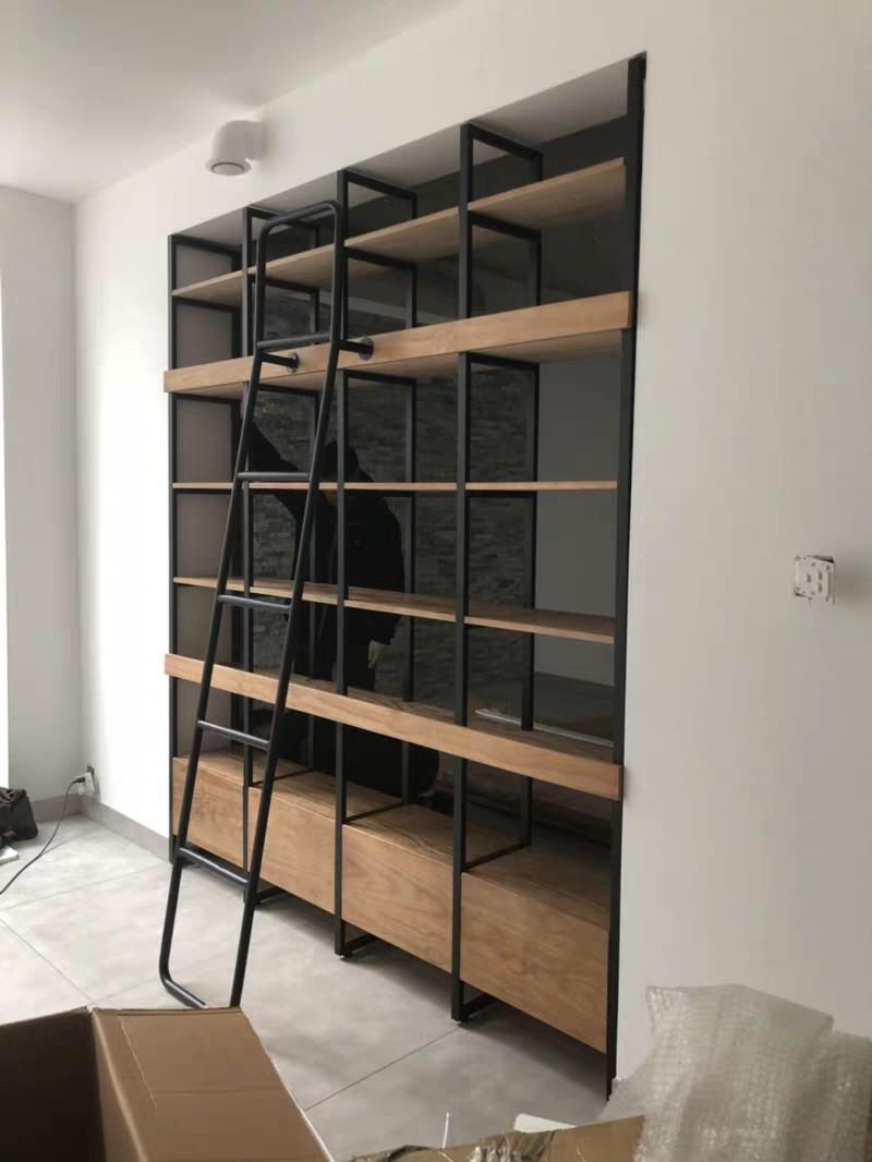 JOSIE Modern Industrial Solid Wood Bookshelf