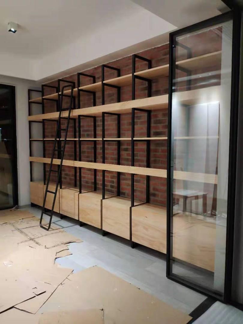 JOSIE Modern Industrial Solid Wood Bookshelf