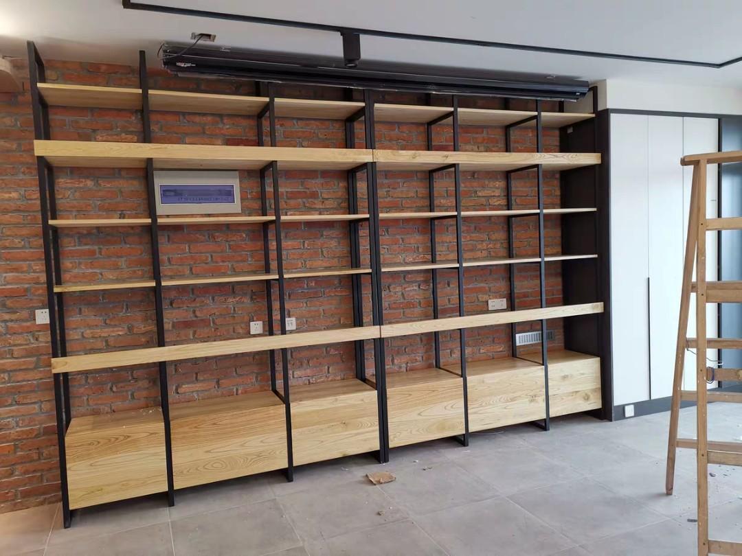 JOSIE Modern Industrial Solid Wood Bookshelf