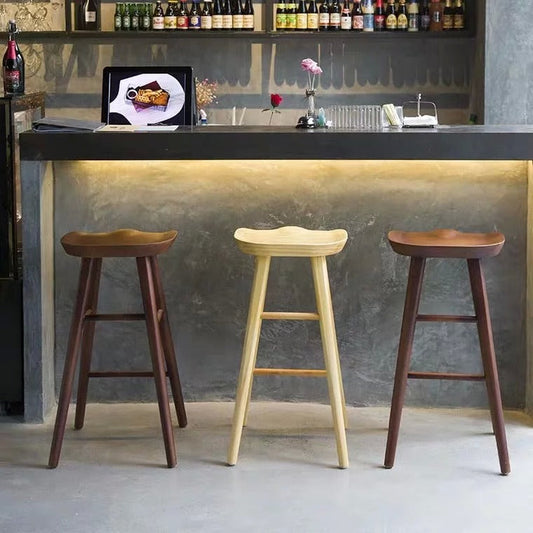 AMIRA Rustic Solid Wood Bar Stool
