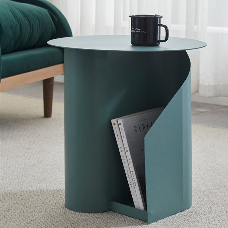 Patricia Metal Pedestal End Table with Storage