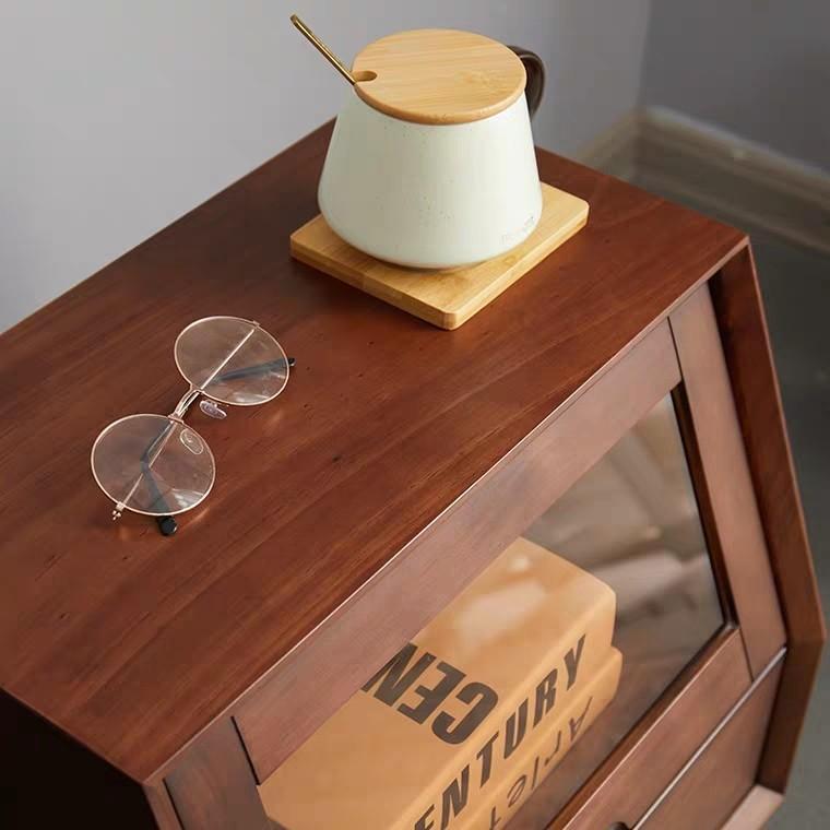 PRESLEY Rustic Pine Wood Bedside Table Night Stand