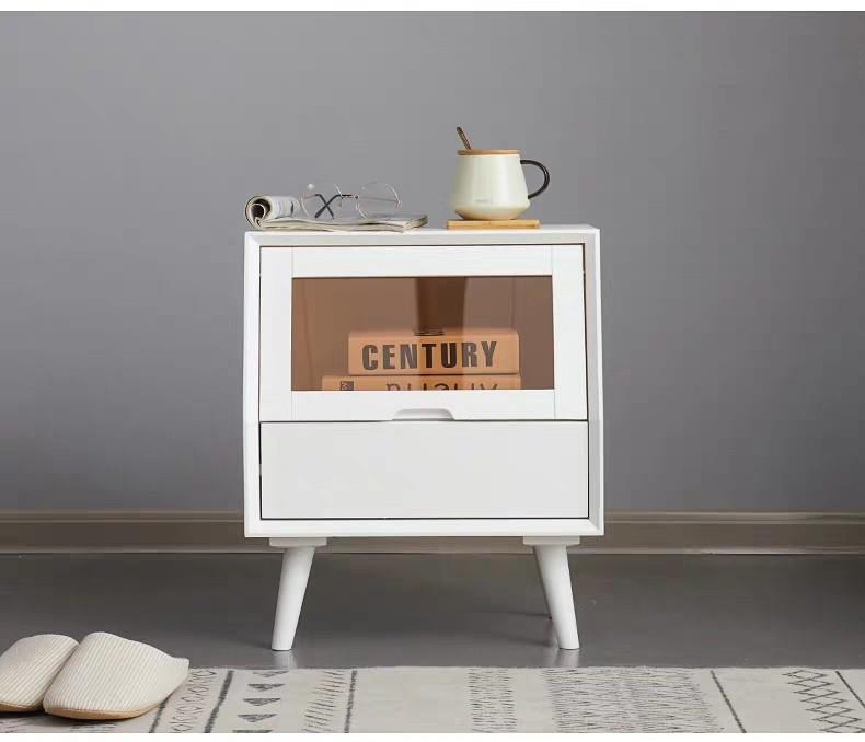 PRESLEY Rustic Pine Wood Bedside Table Night Stand