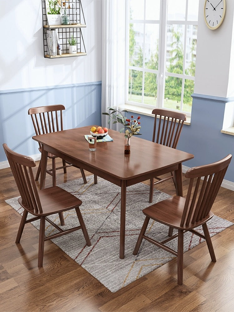 FINLEY Modern Rustic Solid Pine Wood Dining Table
