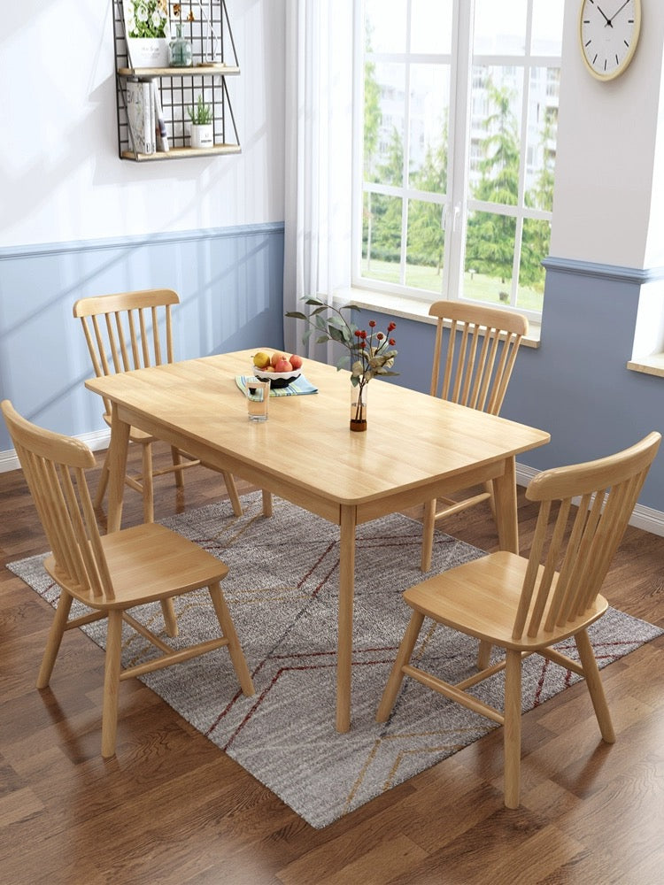 FINLEY Modern Rustic Solid Pine Wood Dining Table