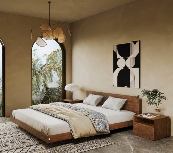 NJORD HAMPTON Scandinavian Solid Wood Suspended Bed Frame