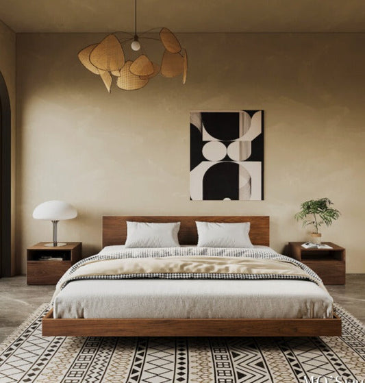 NJORD HAMPTON Scandinavian Solid Wood Suspended Bed Frame