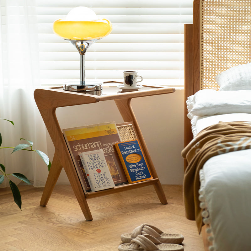 HALLIE Modern Solid Wood End Table Lamp Stand