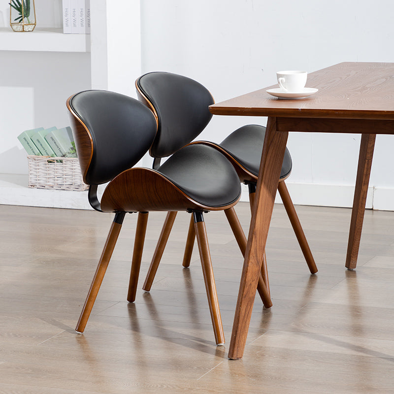 Natasha Nordic Dining Chair With Leather Cushion (Set of 2)