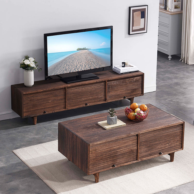 MIRACLE Solid Wood TV Stand Console Cabinet
