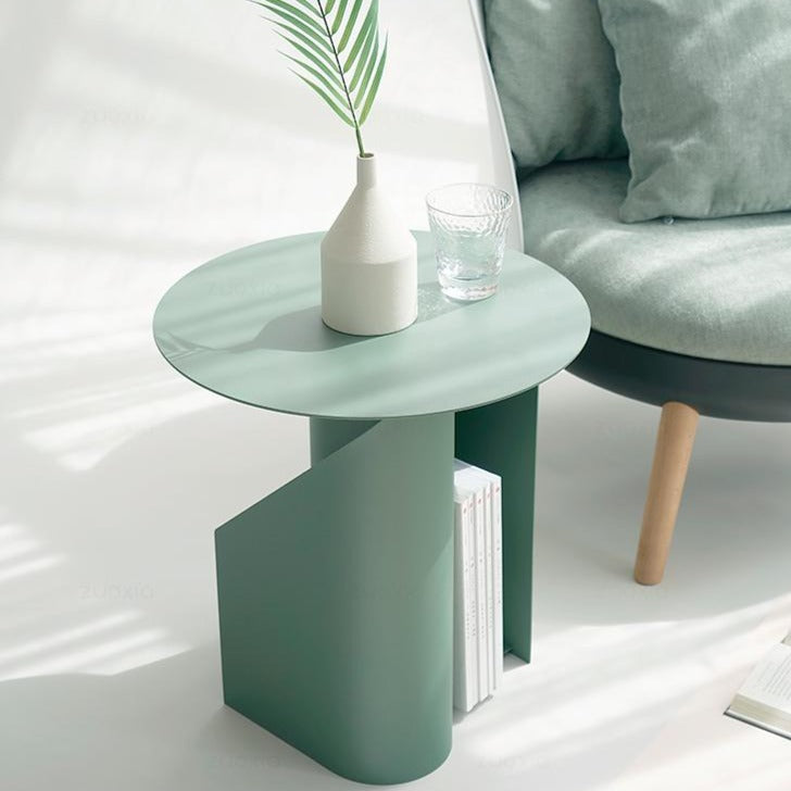 Patricia Metal Pedestal End Table with Storage